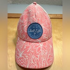 Salt Life Peach and White Tropical SPF Hat